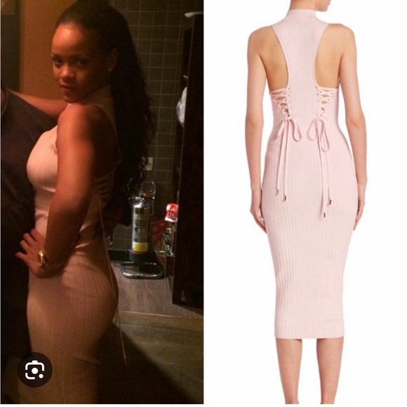 Light Pink Cushnie Et Ochs Laced-Back Sleeveless Dress - Picture 4 of 5